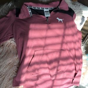 quarter-zip PINK sweatshirt